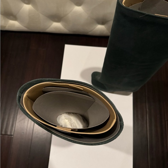 BNIB MM6 Maison Margiela Anatomical 70mm Suede Boots Size 38 Green - Picture 5 of 6